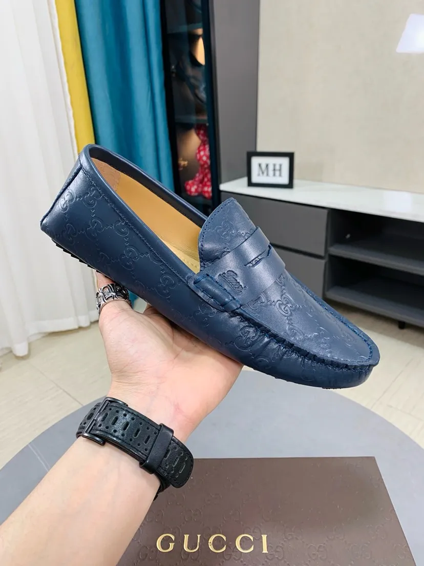 Men's men's shoes 💰458🌹🌹 Comes with packaging [GUCCI Gucci] original men's casual beanie shoes, original Italian imported special material cowhide embossing➕real first-layer sheepskin lining; equipped with precision stitching to highlight low-key luxury. The comfortable sole design maximizes the comfort and anti-slip properties of the shoe. The shoe shape is dignified and the low-key charm is not concealed! Natural and free new urbanism, code number: 38-44